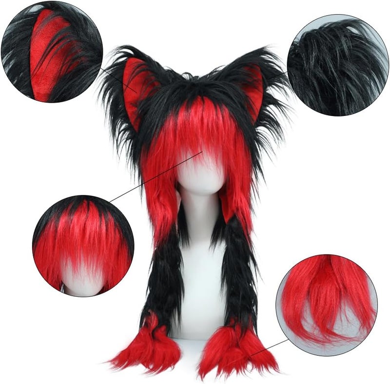 JUNBOON Cute Plush Cat Hat Fluffy Ear Headwear Winter Warm Earmuffs Head Mask Halloween Cosplay Accessory - Image 2